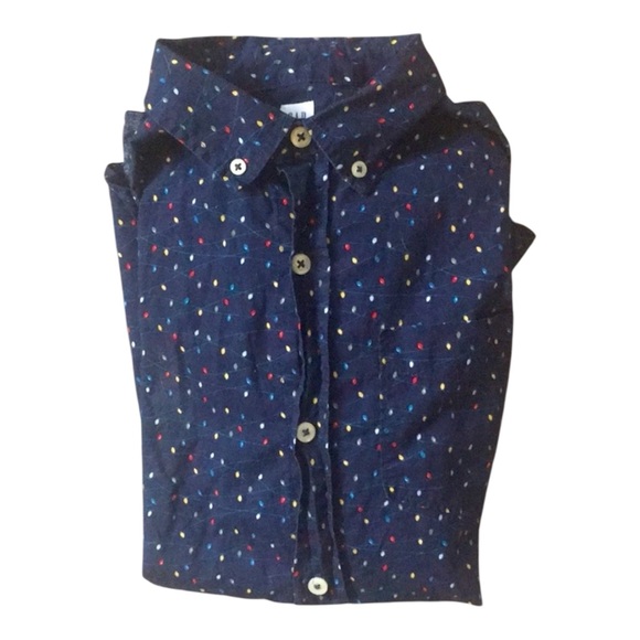 🎄Perfect for Christmas! Gap boys button down w/holiday lights - Picture 1 of 5